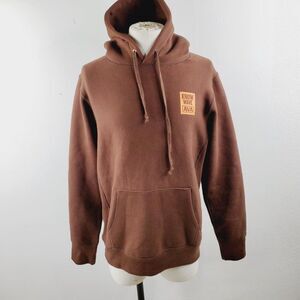 Know Wave Archival Mens Brown Long Sleeves Pullover Hoodies Size Medium